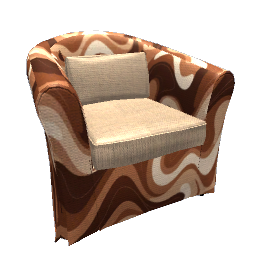 Chair - Brown Swirl Pattern