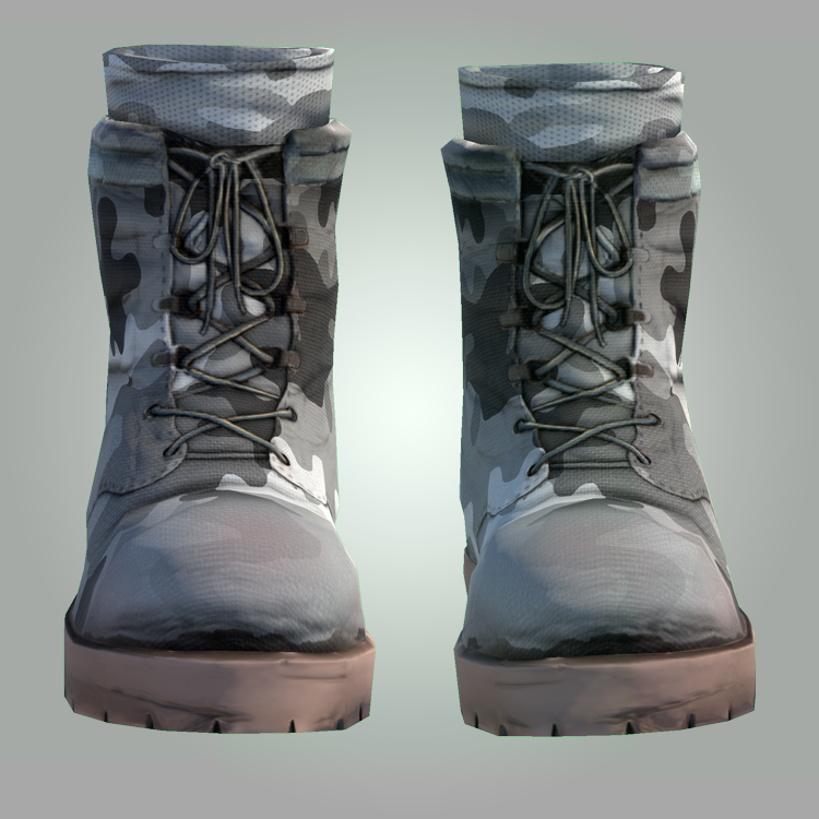 military camo boots snow desing