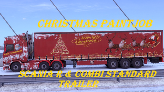 Christmas Paintjob Scania R & Combi Standard Trailer
