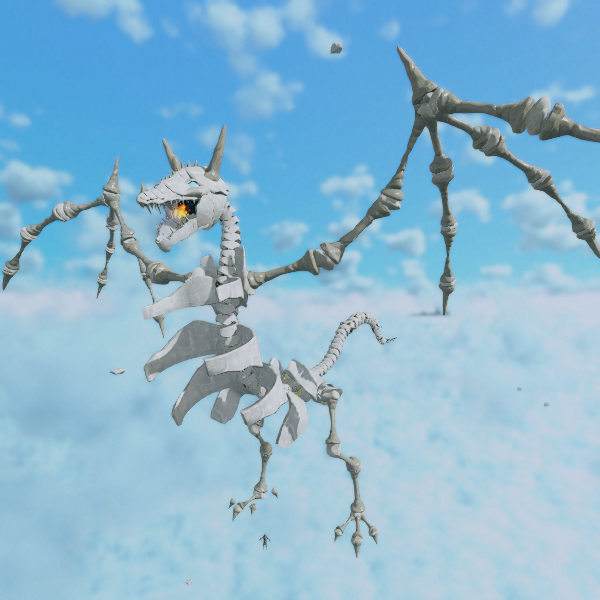 Island Creator Prefab: Posable Wyvern Skeleton