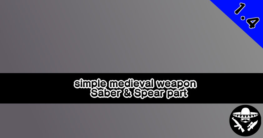 Simple Medieval Saber And Spear
