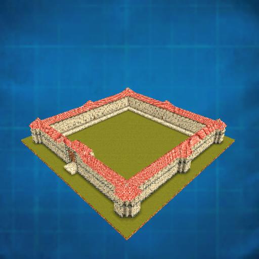 Full Castle Wall with grass