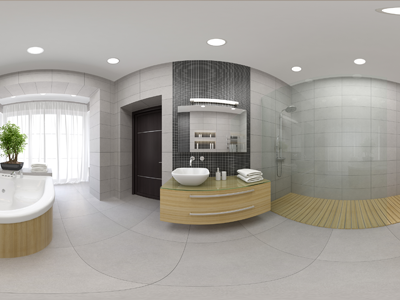 modern bathroom 3D rendering