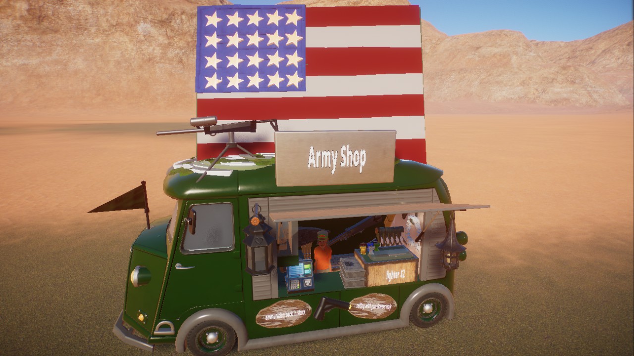 hat's fantastic truck, army shop