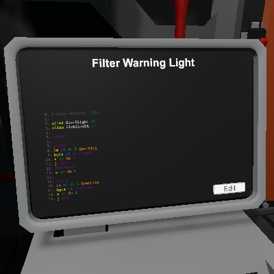 Filter Low Warning Light
