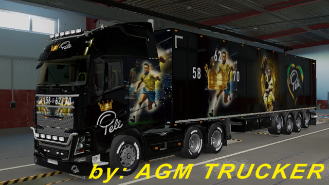 SKIN TRUCK VOLVO FH E REBOQUE (SKIN REI PELE) - CANAL AGM TRUCKER