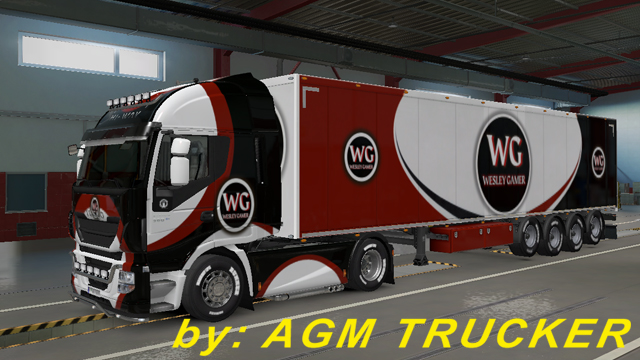 SKIN TRUCK IVECO HI WAY E REBOQUE (WESLEY GAMER) - CANAL AGM TRUCKER