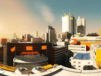 Mirror's Edge Rooftop at Sunset