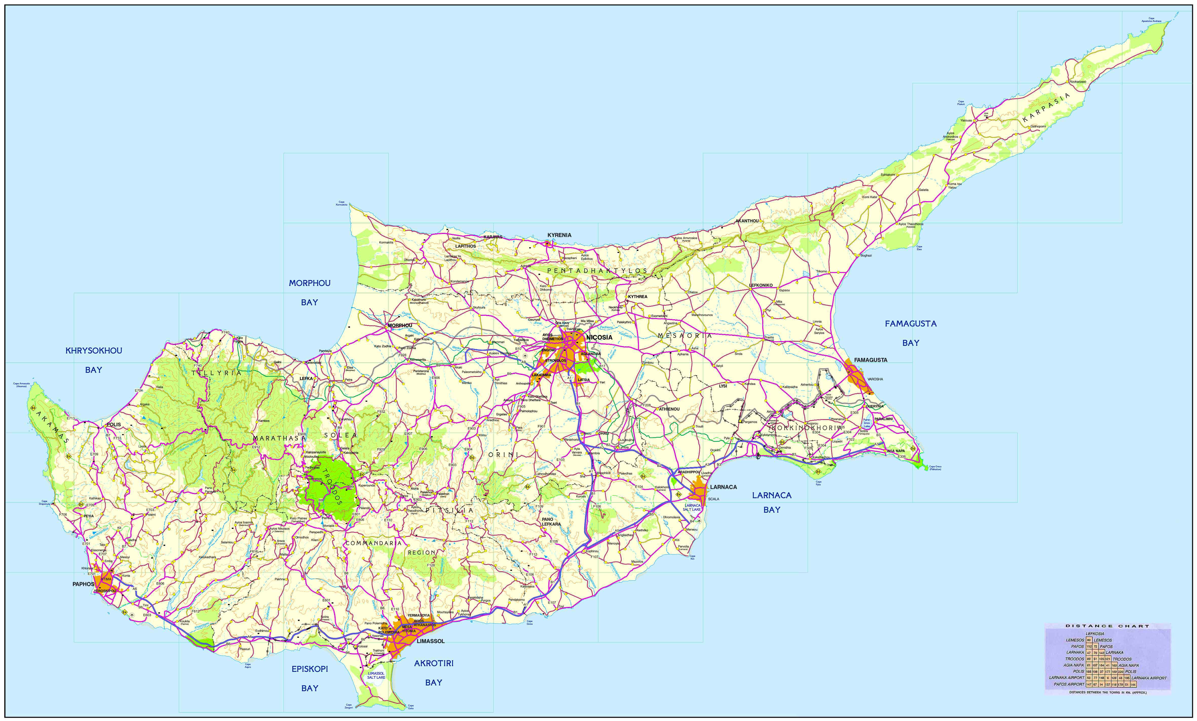 A map of Cyprus