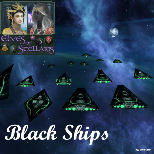 Elves of Stellaris - Ship Recolor - Black