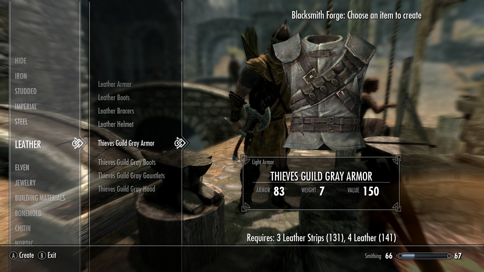 Gray Sleeveless Thieves Guild Armor - craftable