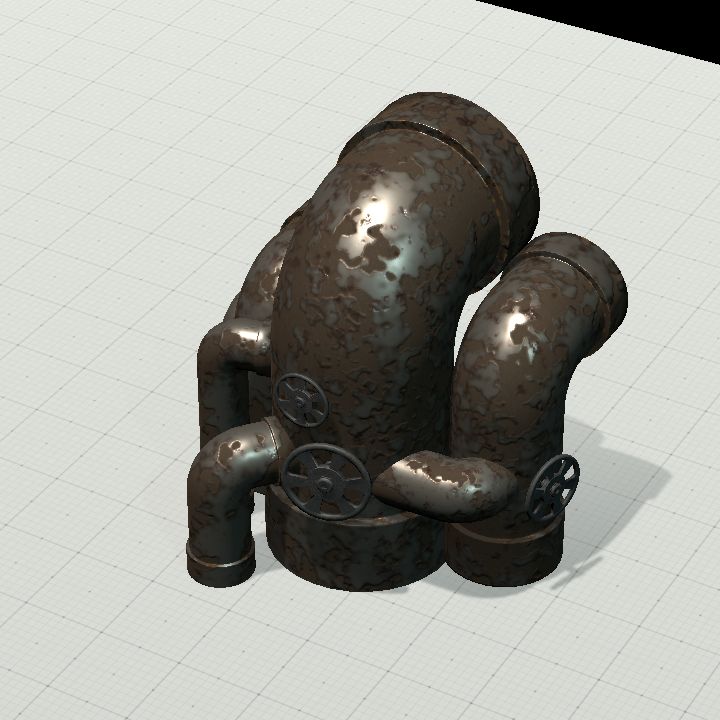 Rusty Steam Pipes and  Valvess