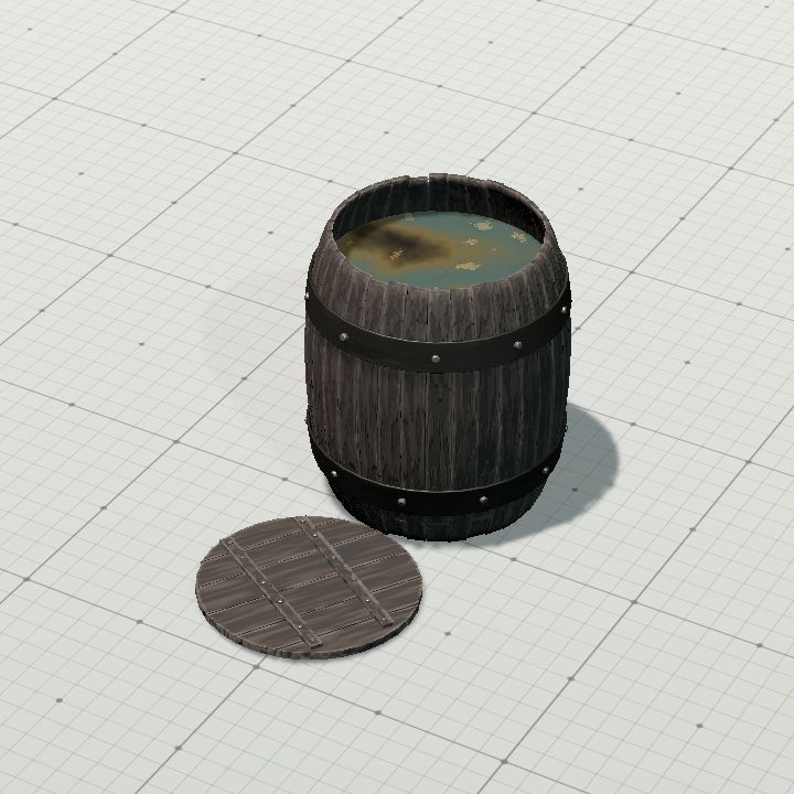 Weathered Oily Water Barrel