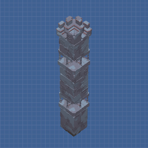 Tower Wall Outside Corner, extra 2 wall layers, 1 of 16