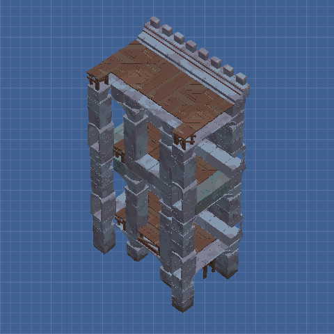 Tower Wall, 3 levels, single wall, bare, (see other uploads in collection for battle stations)1 of 16