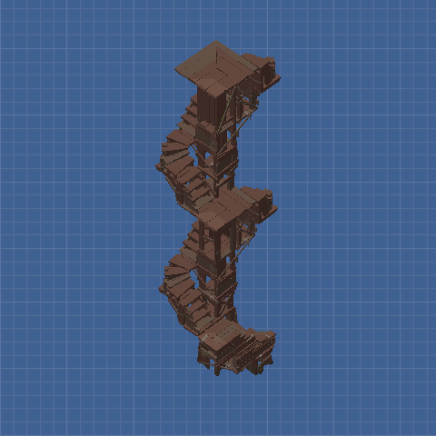 Tower Wall Wood Stairwell, 3 levels, 1 of 16