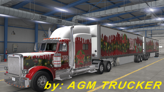 SKIN TRUCK ATS PETERBILT E REBOQUE (NATAL 2024) - CANAL AGM TRUCKER