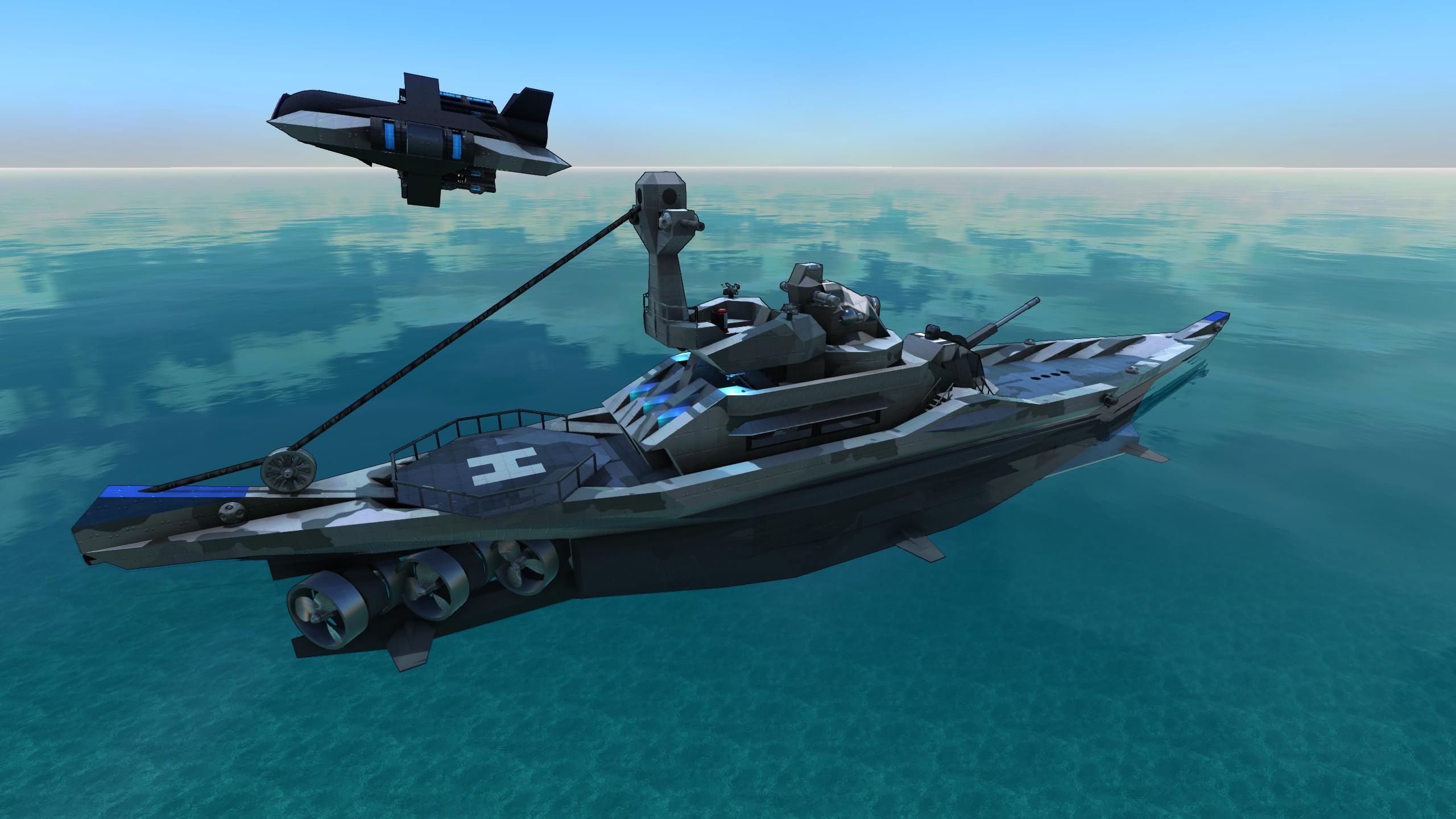 Sewowal republic Lycaon class frigate and Saber drone