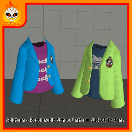 Splatoon - Recolorable School Uniform Jacket Textures