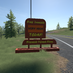 Very High | Fire Danger | Prevent Forest Fires | Sign