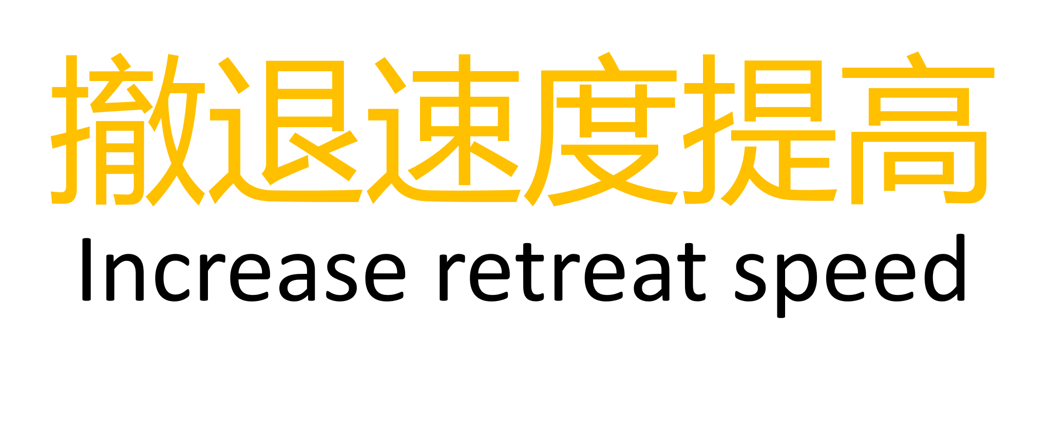 撤退速度提高/Increase retreat speed