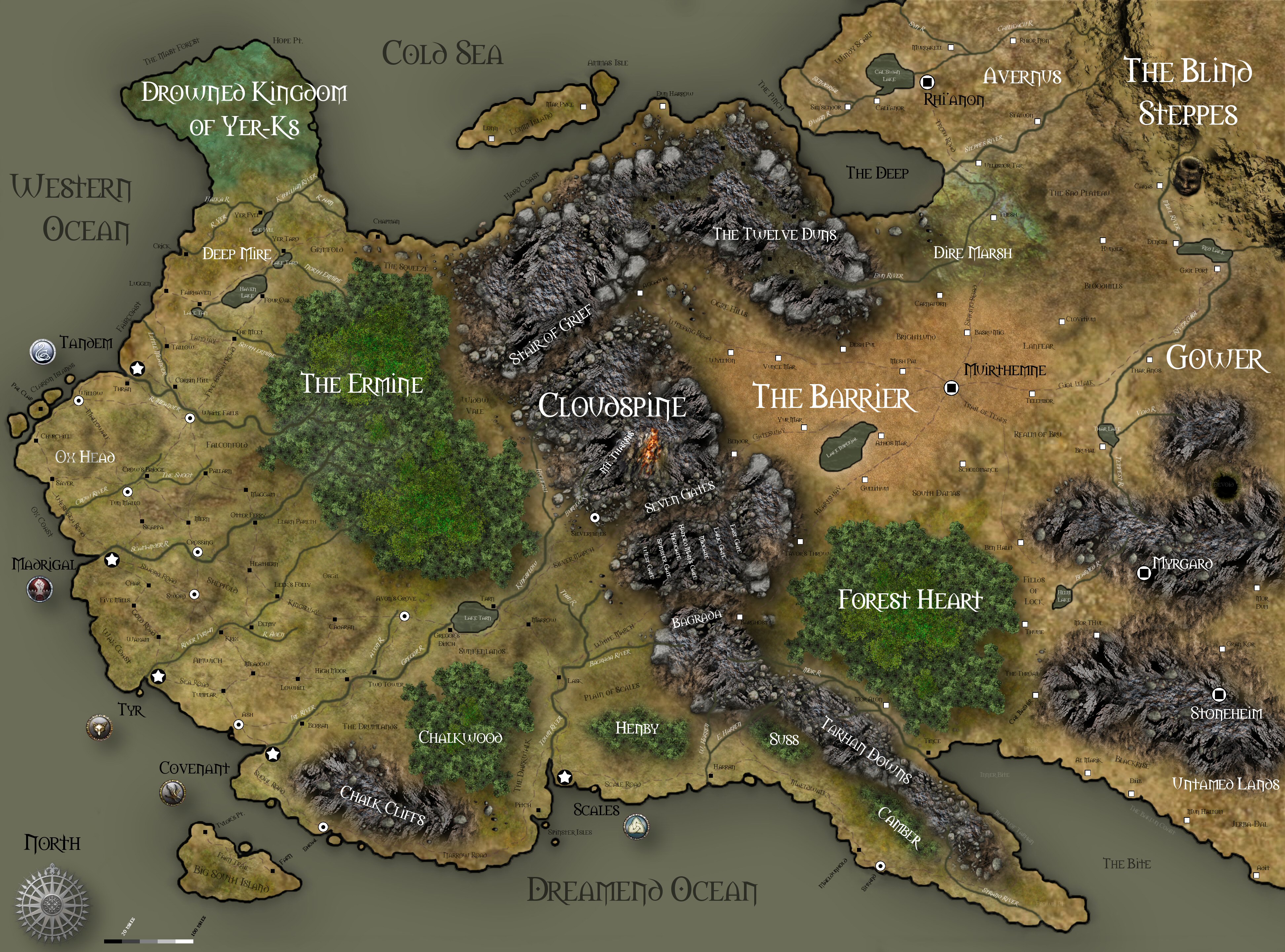 Myth The Fallen Lords - World Map (8 Players)