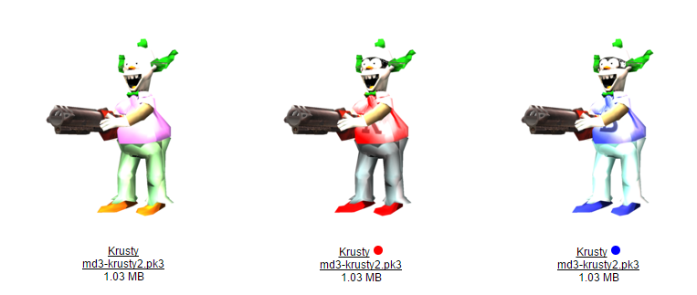 Krusty the Clown models