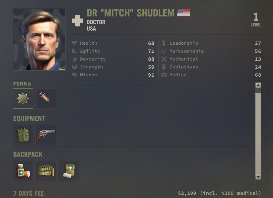 Merc: Dr Mitch "Mitch" Shudlem