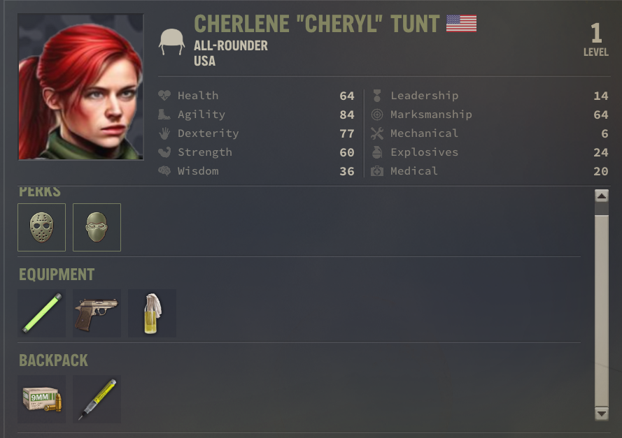 Merc: Cherlene "Cheryl" Tunt