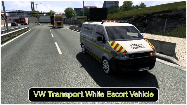 VW Transporter White Escort Vehicle