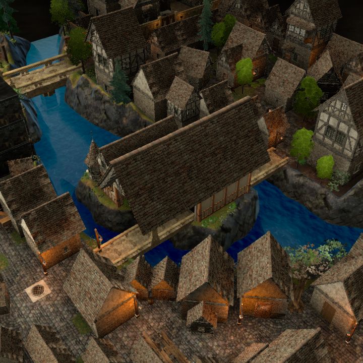 Village on a river