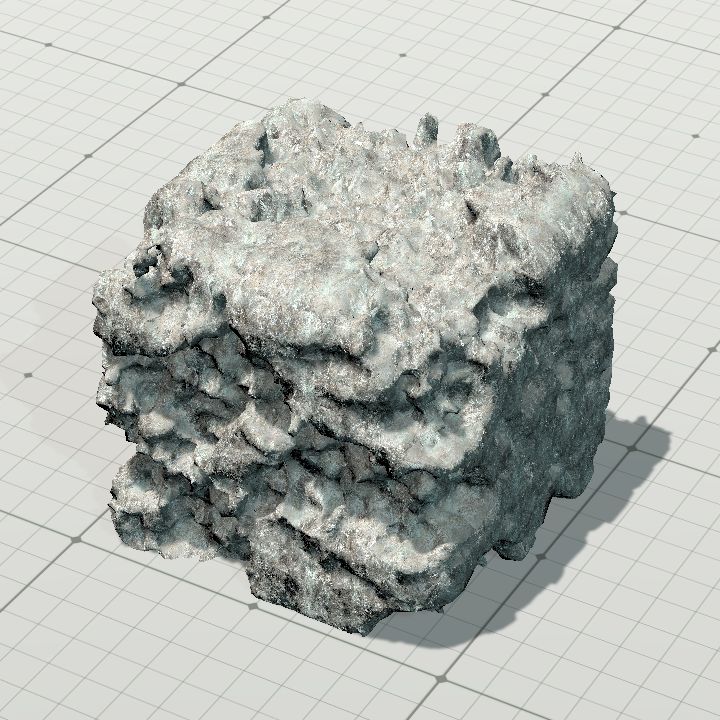 Damaged large stone block