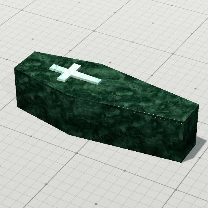 Green marble coffin