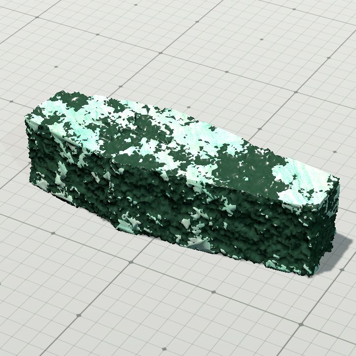 Green marble coffin ruined