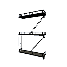 Fire Escape Shelf Set - Black