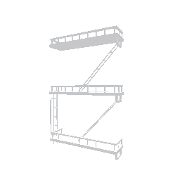 Fire Escape Shelf Set - White