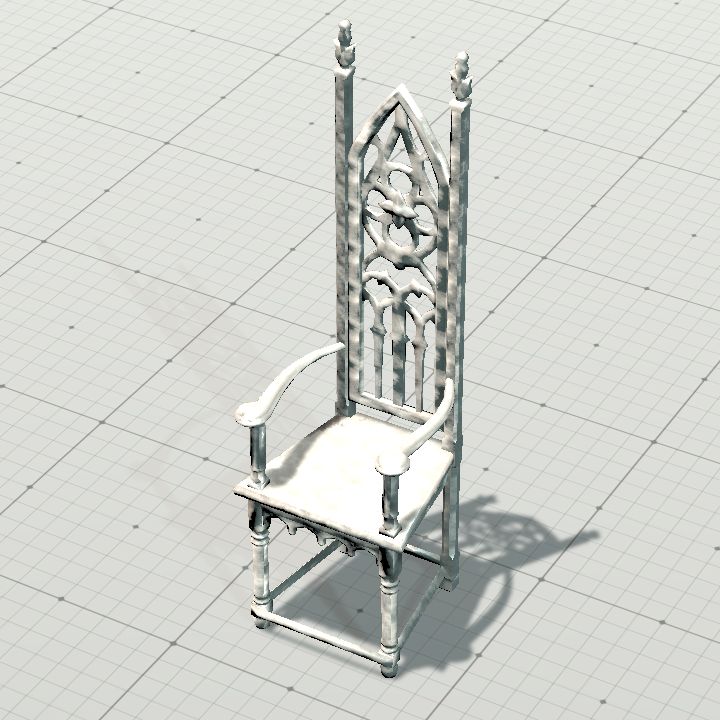 Ornate throne - bone