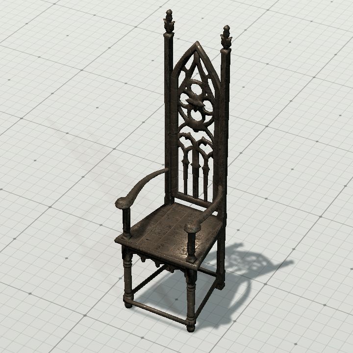 Ornate throne - metal iron plate