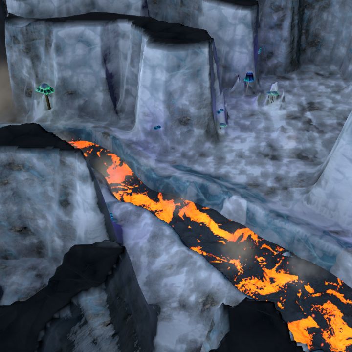 Frozen Cavern, fire and ice