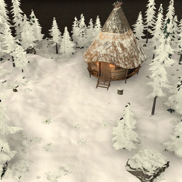 Snowy Forest Hut
