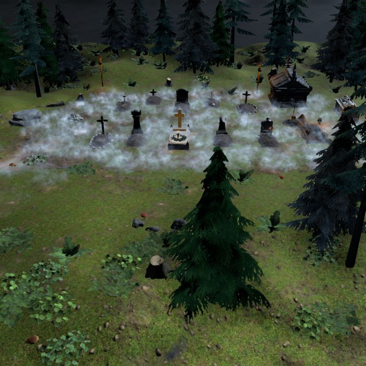 Unconsecrated Graveyard, night