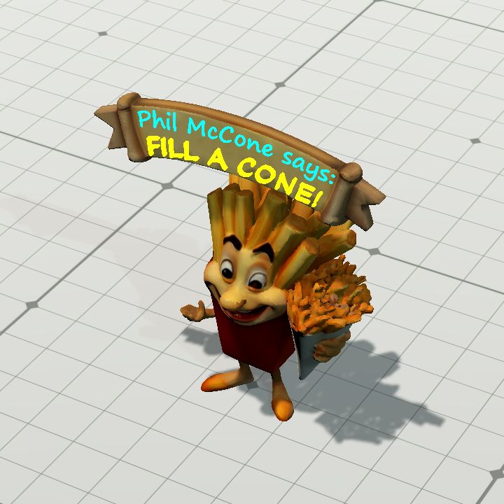 Fries mascot model figurine