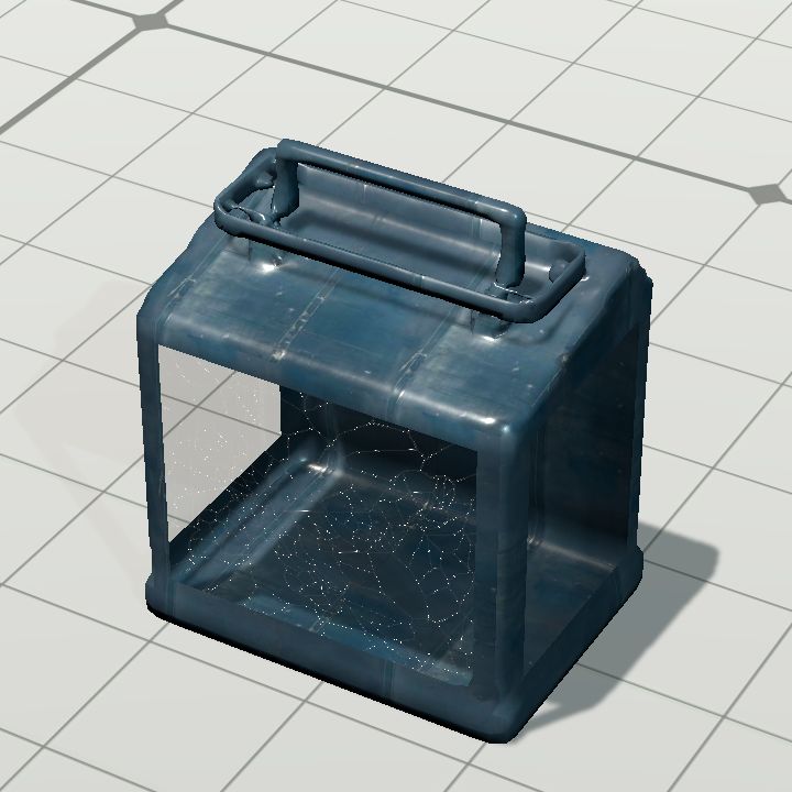 Blue metal + glass candle box