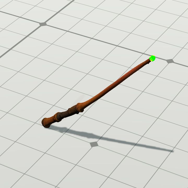 Magic wand glowing  green