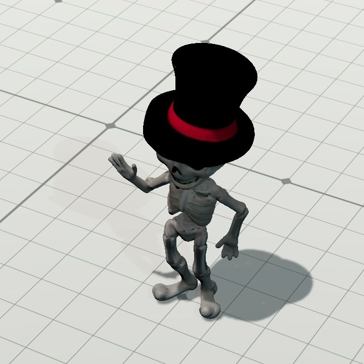 Skelington in hat
