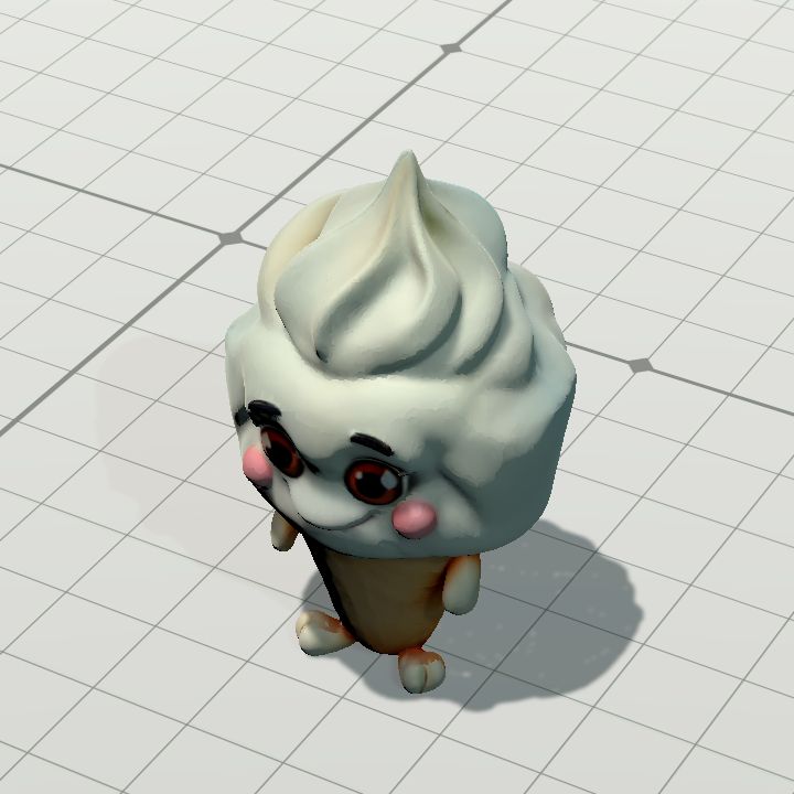 Ice cream mascot fuzzy 1