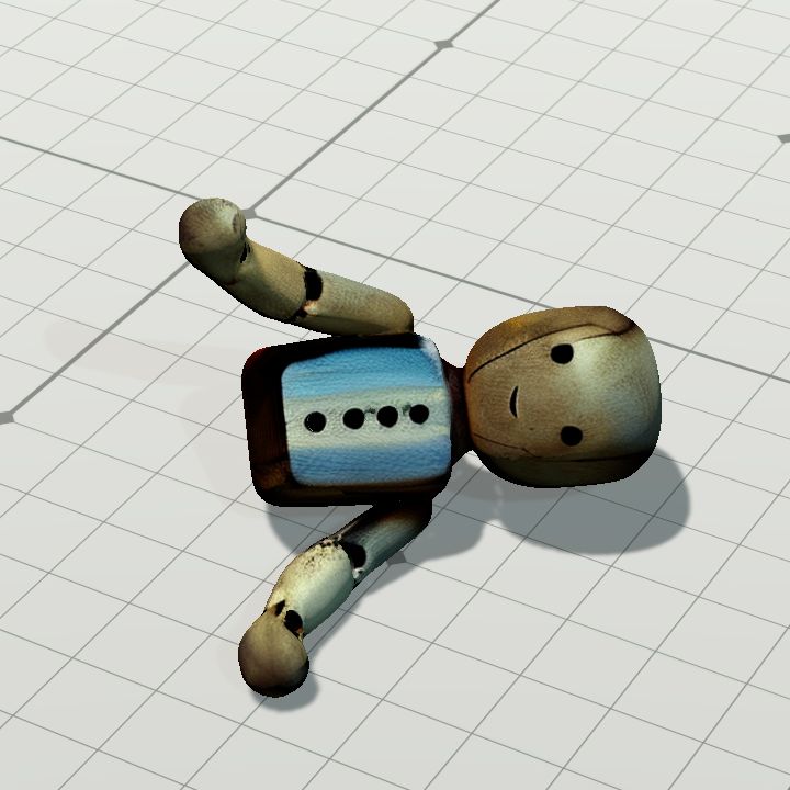 Doll wood 3 broken - on side