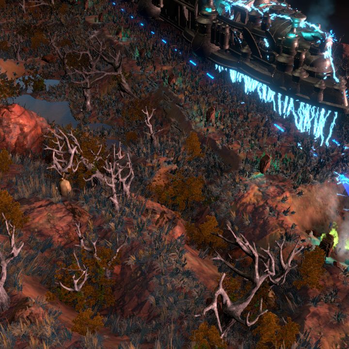 lightning train - bandit train robbery - arcane hover train, roofless, decorated