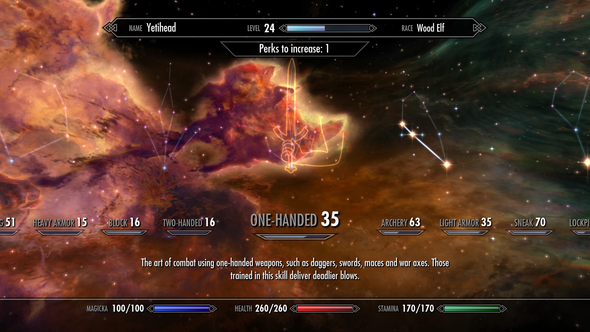 Yeti's One Handed Skill Tree preview