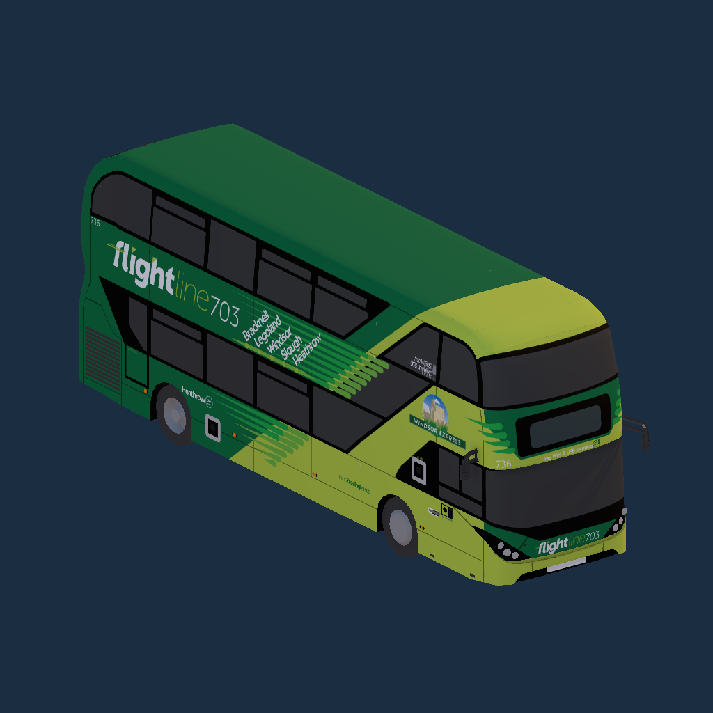 Reading Buses 736 GL23 LHR Flight Line Livery